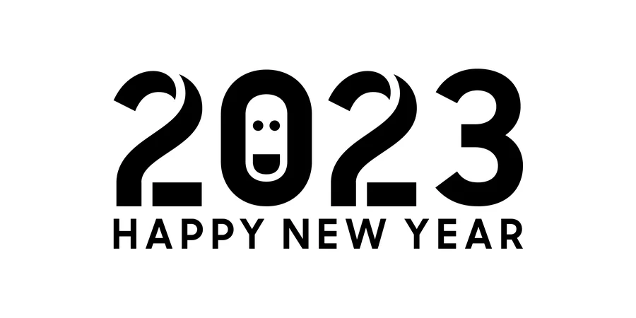 2023新年春节兔年数字字体特效插画背景海报AI矢量设计素材模板【060】